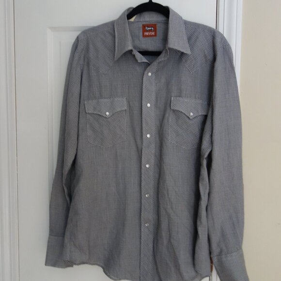 PRYDE Western Pearl Snap Long Sleeve Shirt – Mens M (?) - Picture 5 of 6